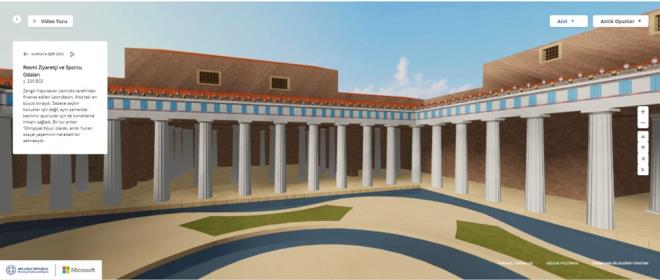TARH LK ELDEN DENEYMLEME MKANI SUNULDU    Dnyann her yerinden ziyaretiler, antik Olympia blgesini sanal olarak ziyaret edebilir ve artrlm gereklik teknolojisini kullanarak tarihi ilk elden deneyimleyebilir? dedi.