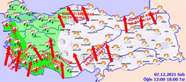 Kuvvetli rzgar ve frtnann aramba sabah saatlerinden sonra etkisini kaybetmesinin beklendii kaydedilen aklamada aa ve direk devrilmelerine, at umasna, soba ve baca gaz zehirlenmeleri ile ulamda yaanabilecek aksaklklara kar tedbirli olunmas istendi.