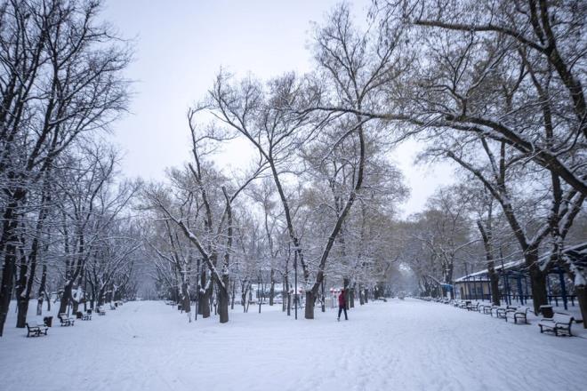 Youn kar yann etkili olduu Bakent'te, cadde ve sokaklar beyaza brnd.