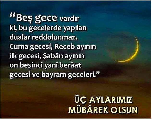 * Bu gnlerin feyzi zerinize, rahmeti gemiinize, bereketi evinize, nuru ahiretimize, scakl yuvamza dolsun.  aylarnz mbarek olsun..