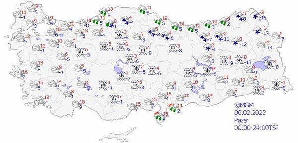 Bat Karadeniz: ok bulutlu, blge genelinin yal geecei tahmin ediliyor. Yalarn; blgenin kylarnda yamur, i kesimlerinde karla kark yamur ve kar eklinde olmas bekleniyor. Gece ve sabah saatlerinde blgenin i kesimlerinde buzlanma ve don olay bekleniyor.