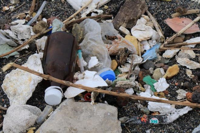 Zonguldak'ta Kozlu ilesi sahili ple kapland.