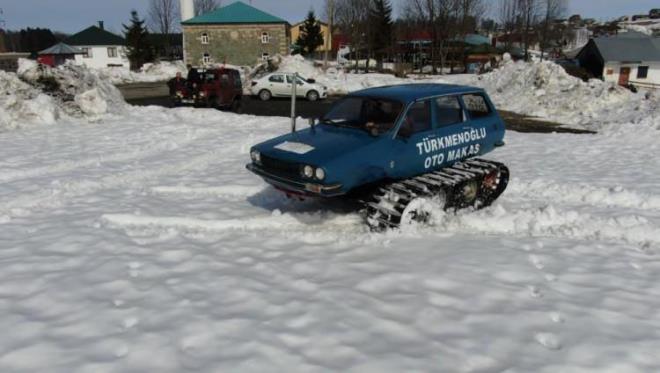 Karadenizli zekasna yeni bir rnek gstermek iin proje gelitiren Trkmen, otomobile iiliini kendi yaparak palet takt.