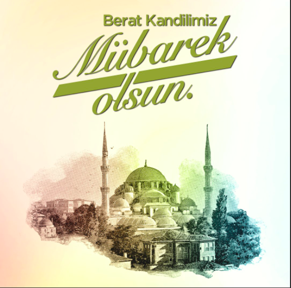 Ya Rabbim sen biz kullarnn dualarn kabul, hakkmzda hayrlsn nasip eyle? min. Berat kandiliniz mbarek olsun.    Bu gece hayrl bir gece, yreklerimiz ibadetle arpsn, gnllerimiz bir olsun? Berat Kandiliniz mbarek olsun!