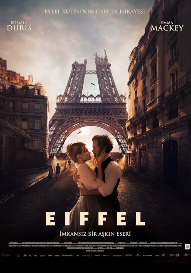 Eiffel<br>    Romain Duris, Emma Mackey, Pierre Deladonchamps ve Armande Boulanger gibi isimlerin rol ald 'Eiffel', tarihi bir biyografiyi beyaz perdeye tayacak. Martin Bourboulon imzal film, 300 metre uzunluuyla 42 sene boyunca dnyann en yksek yaps unvann koruyan Eyfel Kulesi'nin bilinmeyen hikayesini anlatyor. Almanya, Belika ve Fransa ortak yapm filmin senaryosu Caroline Bongrand imzas tayor.