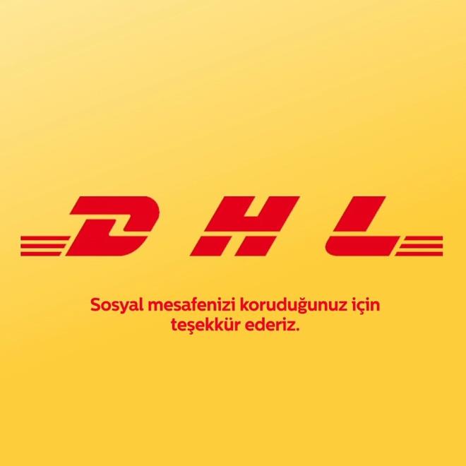 Hava tamacl irketi DHL de sosyal mesafeye dikkat ekmek iin logosunu ayrd