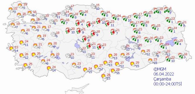 Bat Karadeniz: Paral ve ok bulutlu, blge genelinin aralkl yamur ve saanak yal geecei tahmin ediliyor. Yalarn gece saatlerinden itibaren Dzce, Zonguldak, Bartn, Kastamonu ve Karabk evreleri ile Sinop'un i kesimlerinde yerel olarak kuvvetli olmas bekleniyor.