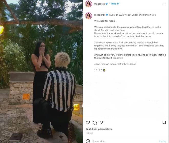 KAFALARI KARITIRAN LK AN    Getiimiz ocak aynda evlenme teklifinin fotorafn sosyal medya hesabnda paylaan Fox, ?... ve sonra birbirimizin kann itik? demiti. Oyuncunun bu ifadesi kafada birok soru iareti oluturmutu.