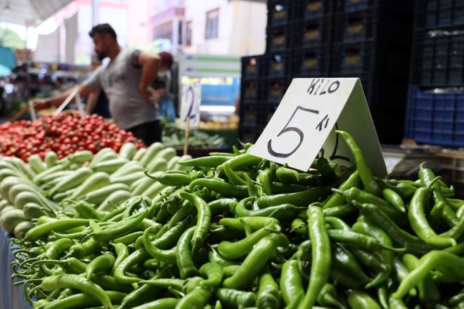ANTALYA TOPTANCI HAL'NDE GNCEL FYATLAR    Antalya Toptanc Hali'nde bugn yaplan piyasann ardndan sebzelerin kilogram fiyatlar da belirlendi. Buna gre fiyatlar yle:    "Domates 8-10 lira, sivri biber 9 lira, arliston biber 4 lira, dolmalk biber 8 lira, patlcan 7 lira, kabak 3 lira, salatalk 1,5 lira."