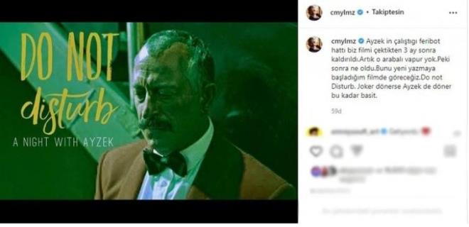 Yeni filminin hangi platformda yaynlanacana dair bilgi vermeyen Cem Ylmaz "Ayzek'in alt feribot hatt biz filmi ektikten 3 ay sonra kaldrld.