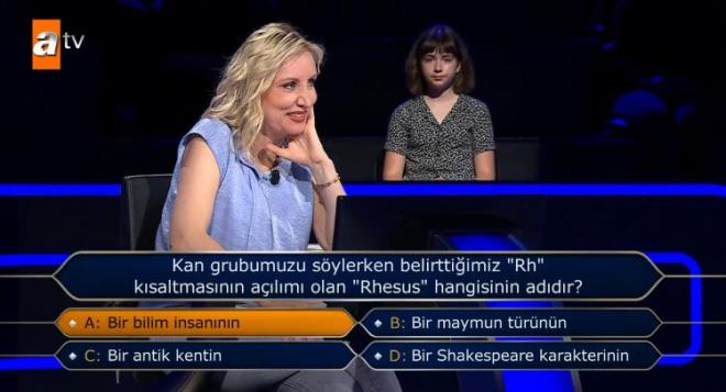 Kendinden emin bir ekilde A kk "Bir Bilim nsannn" yantn veren Yldz, yantn B kk olabileceinden phelendiini belirtti.