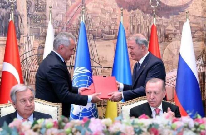 Birlemi Milletler (BM) arabuluculuunda yapt grmelerin ardndan Rusya ve Ukrayna ile tahl rnlerinin Karadeniz zerinden dnya pazarna ulaaca 'Tahl Sevkiyat Anlamas'na imzalar attrd.
