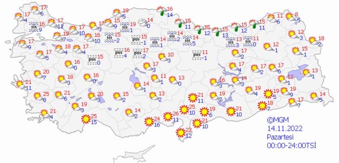 14 KASIM PAZARTES HAVA DURUMU NASIL OLACAK?
