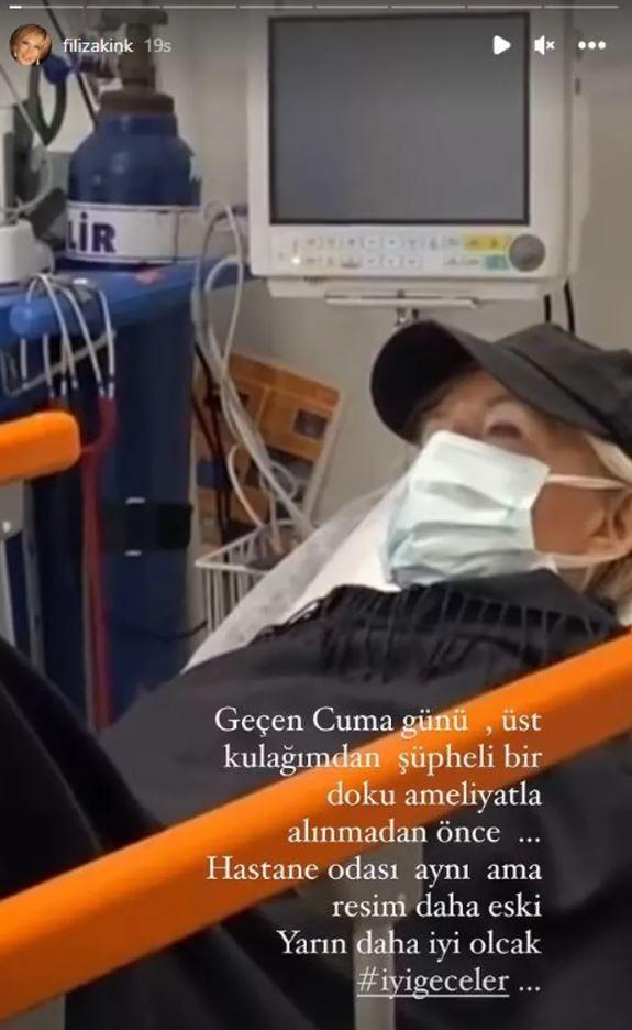 FLZ AKIN HERKES KORKUTTU!    "Geen Cuma gn st kulamdan pheli doku bir ameliyat ile alnmadan nce... Hastane odas ayn ama fotoraf/resim daha eski. Yarn daha iyi olacak. yi geceler."