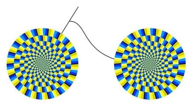 Bisikletin tekerlekleri dnyormu gibi grnyor.