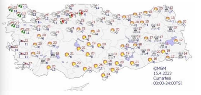 15 Nisan Cumartesi gn