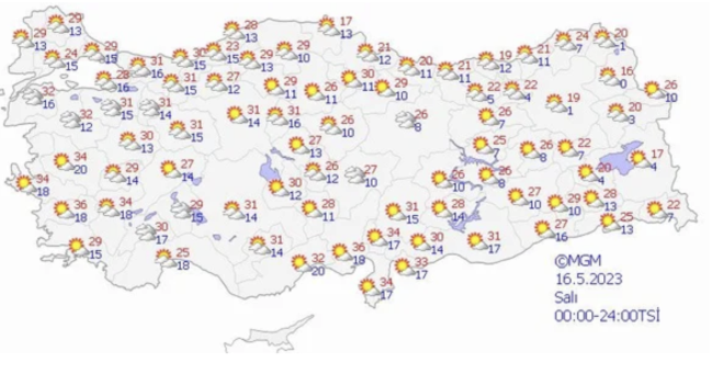 GNEYDOU ANADOLU  Paral ve ok bulutlu, sabah saatlerinden itibaren aralkl saanak ve gk grltl saanak yal geecei tahmin ediliyor. Yalarn Adyaman evreleri kuvvetli olmas bekleniyor. Blge genelinde toz tanm bekleniyor.