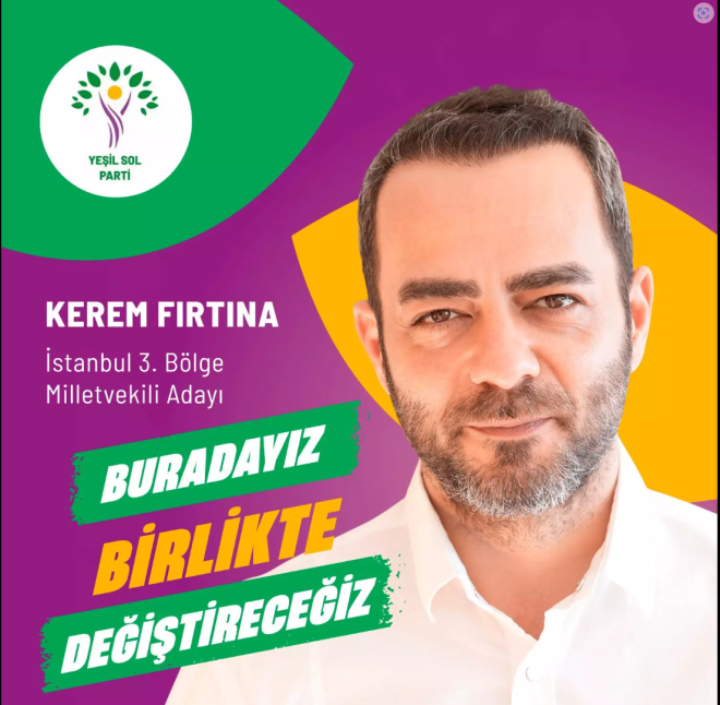 Oyuncu Kerem Frtana, (YSP) stanbul'dan milletvekili aday oldu. Frtna YSP'nin stanbul'da kard 8 vekilin arasnda deil.