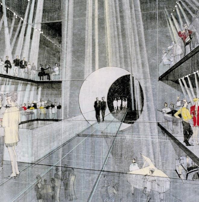 MOON, ayrca altndaki kaide benzeri dairesel bir binann zerine oturacak ve geceleri parlayacak.