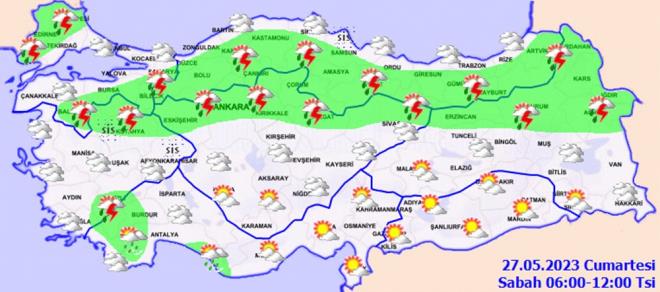 EGE BLGESNDE HAVA DURUMU NASIL OLACAK?    Paral ve ok bulutlu, Ktahya ve Denizli evreleri ile zamanla blge genelinin yerel olmak zere aralkl saanak ve gk grltl saanak yal geecei tahmin ediliyor. Yalarn le saatlerinden sonra Ktahya, Afyonkarahisar ve Denizli evrelerinde yer yer kuvvetli olmas bekleniyor. Sabah saatlerinde i kesimlerde yer yer youn olmak zere sis ve pus olay bekleniyor.