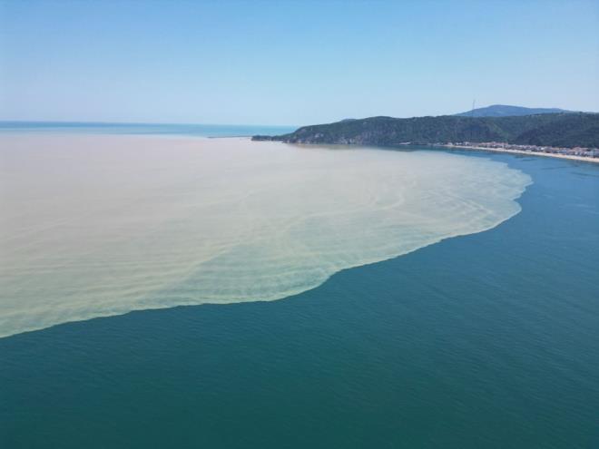 iddetli yalarn neden olduu seller, Karadeniz'in rengini deitirdi.
