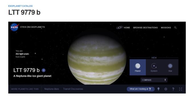 tegezegenin apnn Dnya'dan yaklak 4,7 kat byk olduu ve yldznn evresinde, Merkr'n Gne'e mesafesinden daha yakn bir yrngede dnd, gezegenin sadece bir yzeyinin yldzna bakmas nedeniyle bir tarafnda srekli gndz dier tarafnda ise srekli gece yaand belirtildi.