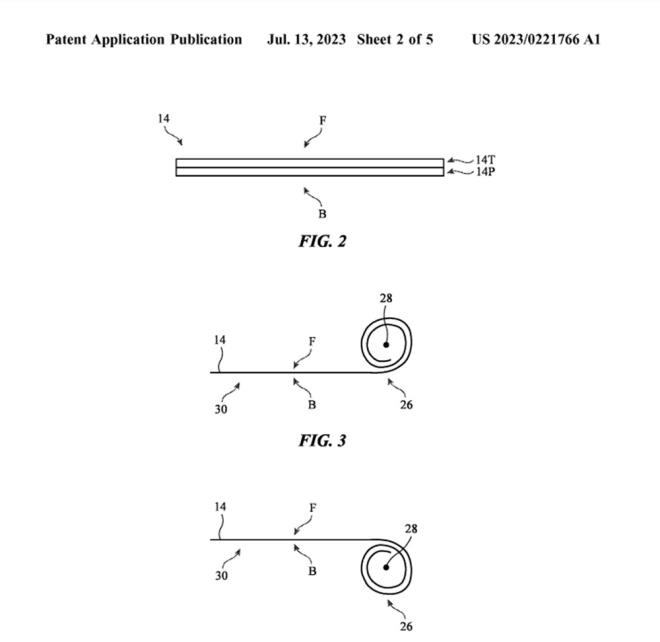 Apple yuvarlanabilir iPhone iin patent ald: Dnyada bir ilk - 4  YUVARLANAN IPHONE TASARIMININ AYRINTILARI    Bununla birlikte patent bavurusnda yer alan izimlerde, yuvarlanabilir ekrann dijital grntlerin biimini ve rengini tanmlayan bir piksel dizisine sahip olduunu aklanyor.