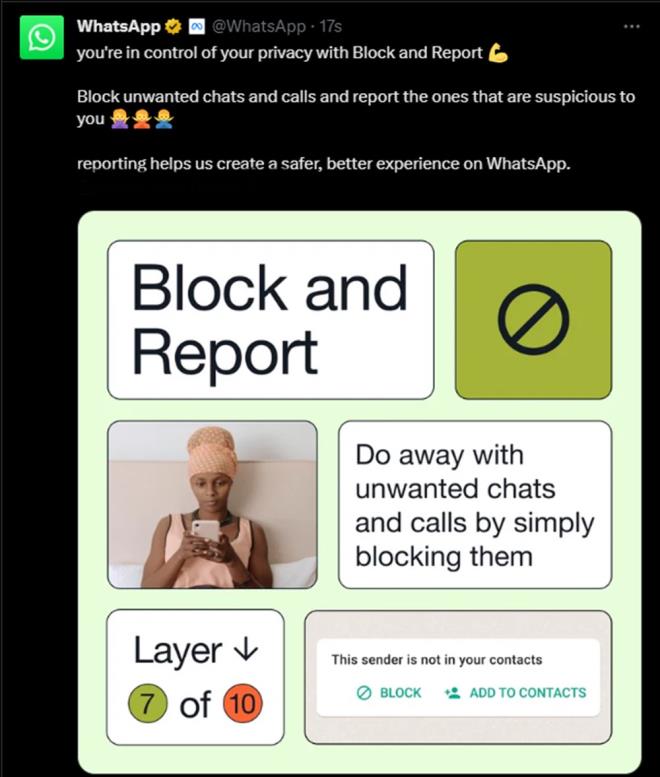 WHATSAPP'TAN "KONTROL SZDE" AIKLAMASI    WhatsApp ise youn ikayetlerin ardndan X platformunda bir paylamda bulundu.    irket gnderide "Engelle ve Raporla ile gizliliinizin kontrol sizde.    stenmeyen sohbetleri ve aramalar engelleyin ve pheli olanlar bize bildirin.    Raporlama ile WhatsApp'ta daha gvenli ve daha iyi bir deneyim oluturmamza yardmc olur." ifadeleri yer ald.