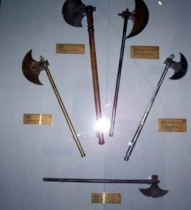 TEBER    ki el ile tutulmak suretiyle kullanlan sava aletidir. Grselde 16.-17Yzyla ait eitli trk yapm teberler gsteriliyor.