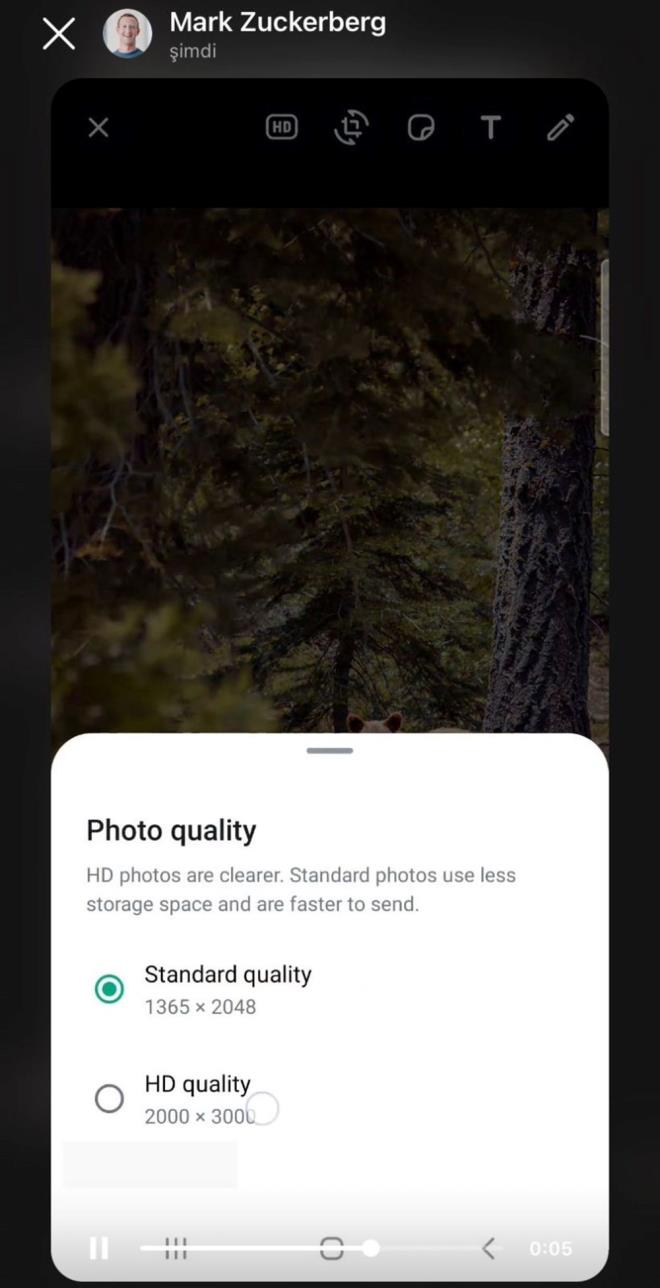 Bu zellikle beraber artk WhatsApp zerinde fotoraf paylam yaparken grselin destekledii her boyuttan kalite kayb yaamadan paylam yaplabilecek.