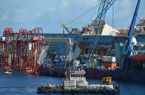 Mhendisler, kaln kablolar ve her iki yanna kaynak edilen su dolu dev madeni kutularla gemiyi dndrmeye alacak. Gemicilik terminolojisine "parbuckling" olarak giren bu yntem, daha nce 1941'de Japonlarn ABD'ye ait Pearl Harbor limann bombalamasyla zarar grp yan yatan USS Oklohoma sava gemisinin dorultulmasnda uygulanmt.