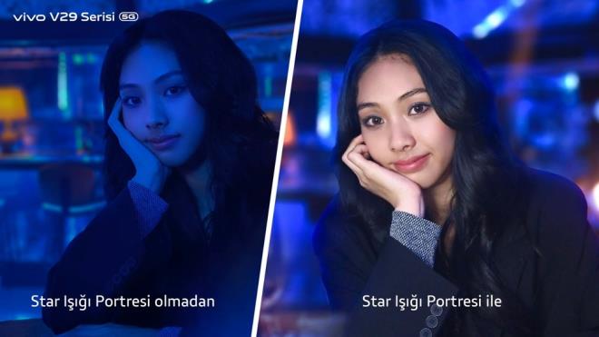 ?Star I?na sahip vivo V29 ile stdyo kalitesinde portreler    <br>  k ve estetik tasarm ve gl performans ile beeni toplayan orta segment akll telefon kategorisinin yeni yldz V29, yeniliki ?Star I? (Aura Light) zellii ile akll telefon fotoraflna yeni bir soluk getiriyor. Telefon zellikle stdyo portresi konusundaki iddias ile dikkat ekiyor. V29?un arkasnda yer alan ana kamera blmnde yer alan ve telefonlardan ayr satlan byk selfie klarn artran byk k halkas, standart bir flatan dokuz kat daha fazla ama profesyonel stdyolardakilere benzer yumuak bir k salyor. ?Star I?nn yaratt  boyutlu aydnlatma efekti sayesinde nesneler ok daha iyi aydnlanyor, fotoraf ekilen kiinin yzndeki glgeler ve bulunduu ortamdaki karanlk alanlar ortadan kalkyor. Yumuak aydnlatma da fotoraf ekilen kiinin kusurlarn rtp doal gzelliini ortaya karyor. Bylece gnn her saatinde ve her trl k koulunda birbirinden gzel ve etkileyici portre ve fotoraflar ekmek mmkn oluyor.
