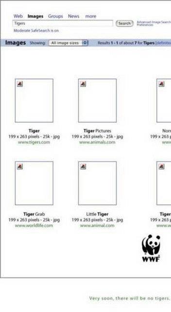 WWF reklam: Kaplanlarn nesli tkenmekte: "ok yaknda kaplanlar olmayacak."