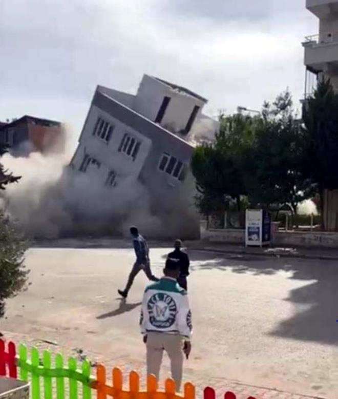 Blgeye ok sayda ekip gnderilirken, evrede gvenlik nlemi alnd. kme an cep telefonu kamerasyla kaydedilirken, bir ev hasar grd.