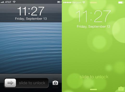 <b>Kilit ekran</b> iOS 7 ile birlikte Apple artk kullanclarn akll telefonlar kullanmay bildiini varsayyor. rnein balangtan beri 'ana ekran'da var olan 'slide ton unlock' cmlesi artk yok.