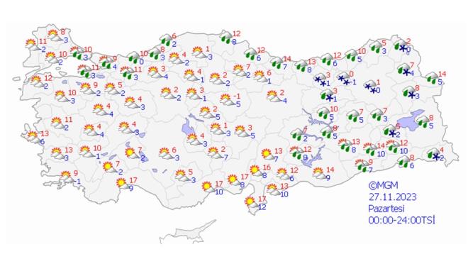 27 KASIM PAZARTES HAVA NASIL OLACAK?