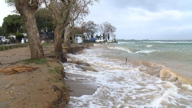 Baz vatandalar, denizdeki teknelerini kurtarmak iin aba sarf etti.