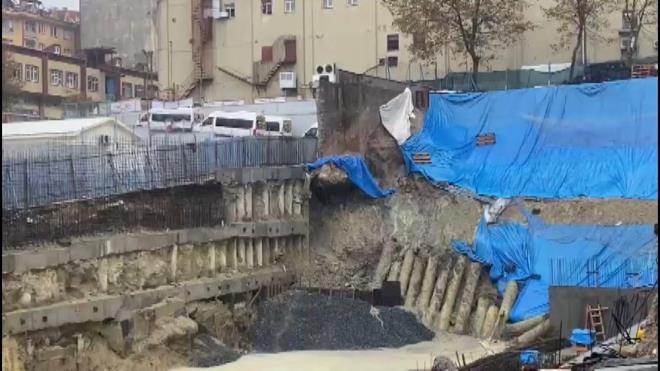 hbar zerine olay yerine ekipler sevk edildi. naat evresinde gvenlik nlemi alnd.