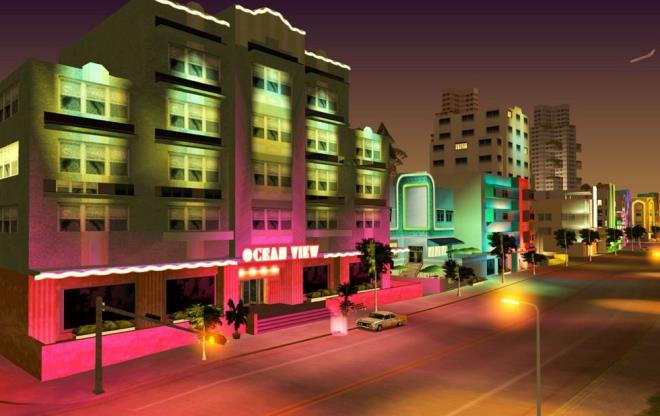 2002 VICE CITY GRAFK    Ekim 2002'de k yapan Vice City'nin mehur caddesinde grafik kalitesi bu ekildeydi.
