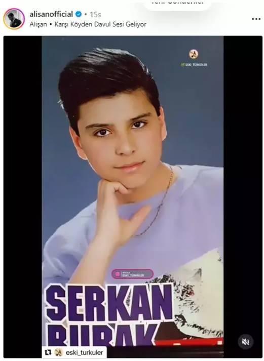 Fotorafn altna "Sene 1990... 14 yandaym, bir haftada repertuar yapld, 3 gnde 14 ark alnd. 1 gnde 14 ark okundu ve Serkan Burak 10 bin baskyla piyasaya kt... 5 bini biz almtk, 5 bin de datld :) Bunlarn hepsini babam tek bana yapt... Teekkr ederim baba" notu dt.