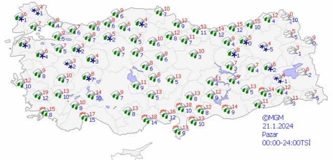 21 OCAK PAZAR HAVA NASIL OLACAK?