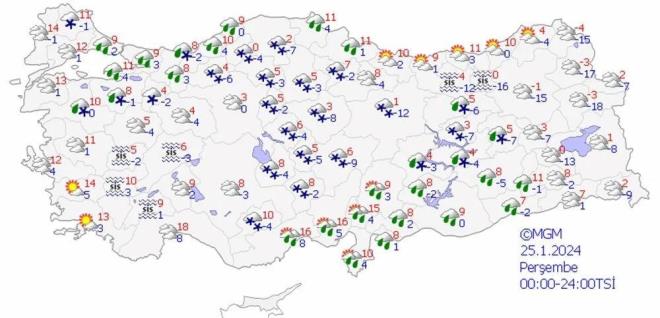 25 OCAK 2024 HAVA DURUMU