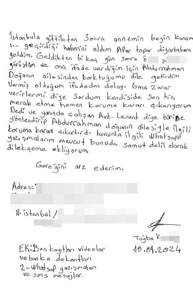 .., evimin olay yerine yakn olduunu syleyip olayla ilgili ahitlik etmem iin zorlad. Ben olayn olduu gece evde olup ama net grmediimi sylediim halde, ?sen bu olaya ahitlik edeceksin ve benden haber bekleyeceksin? dedi. Nasl ifade vermem gerektii konusunda 2 gn boyunca kendi evinde antajla tutup beni bu ifadeyi vermeye zorlad. Ben de zel grntlerimi yaynlamasn, paylamasn, diye bu ifadeyi verdim. nk ok korkmutum.?