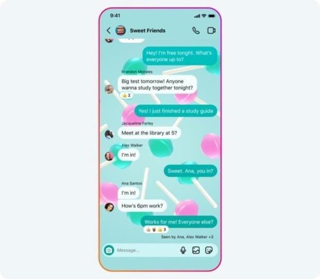 YEN SOHBET TEMALARI    Instagram, bir sohbetin temasn deitirmenize olanak tanr.    Meta imdi platforma Ak, Lolipop ve Avatar: Son Hava Bkc gibi ok sayda yeni sohbet temas ekliyor.    Meta, bu zellikleri her platform (Android ve iOS) iin uygulamann en son srmleriyle birlikte sunmaya balad.    Bu nedenle, uygulamay en son srme gncellediinizden emin olun.