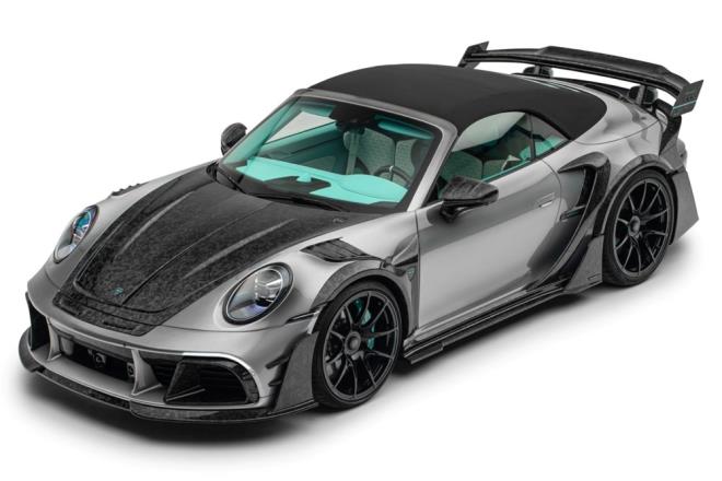 S�n�rl� say�da �retti�i ara� d�n���mleriyle bilinen Mansory firmas�n�n yeni oyunca�� Porsche 911 Turbo S Cabrio'yu temel alan "P9LM EVO 900 Cabrio".