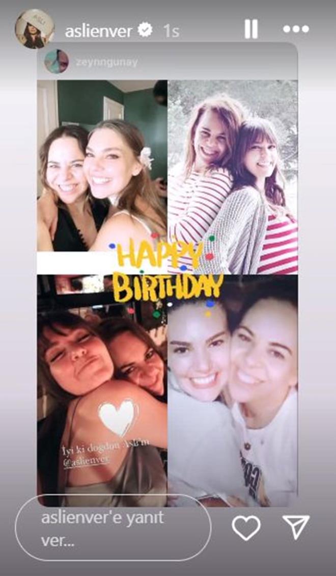 "Y K DODUN"    Enver ile stanbullu Gelin dizisinde birlikte alan ynetmen Zeynep Gnay da nl oyuncu ile fotoraflarna "yi ki dodun Asl'm" notunu dt.