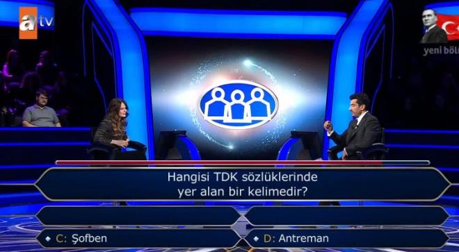 Ancak yar yarya joker hakkn kullanan yarmacya C ve D seenekleri arasnda seim yapmak kald.