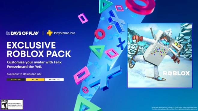 4 Haziran'da tm PlayStation Plus yeleri, Yeti Felix Freezebeard'n avatarn ieren Roblox Paketini de indirebilecek.
