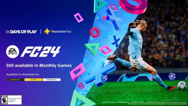 EA SPORTS FC 24 GELMES    Ayrca, EA Sports FC 24'n (Mays Aylk Oyunlar serisinin bir paras) 18 Haziran'a kadar mevcut PS Plus aboneleri tarafndan ktphanelerine eklenebilecek.