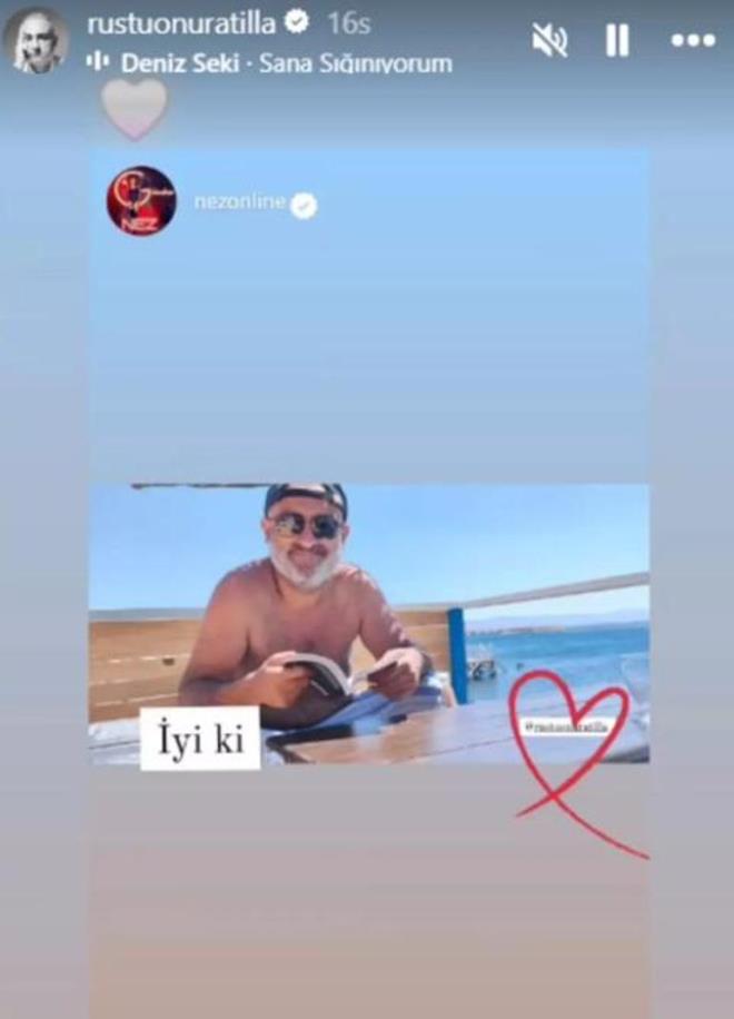 arkc Nez ise sosyal medya hesabndan Rt Onur Atilla'nn fotorafn 'yi ki' notuyla ve kalp emojisiyle paylat.